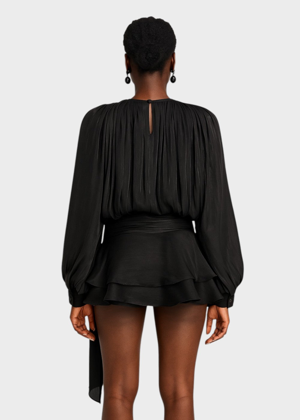 Vestido curto plissado