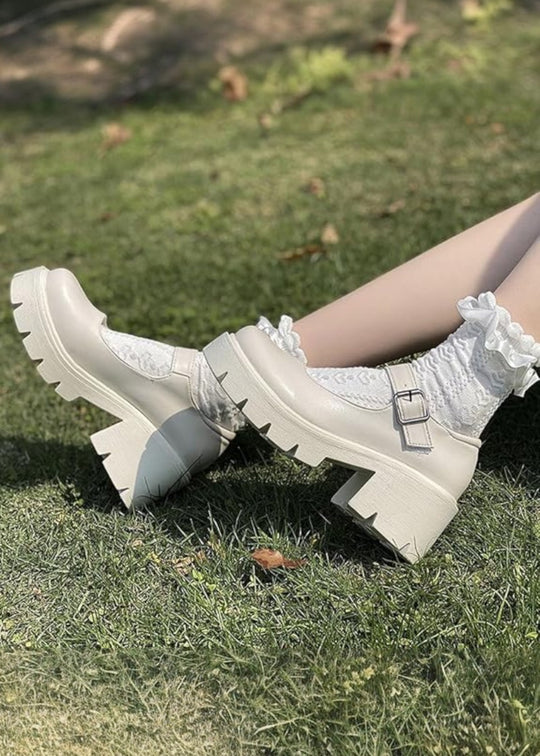 Bonnie - Sapatos Oxford Botas de Salto em Pele Preta Verniz