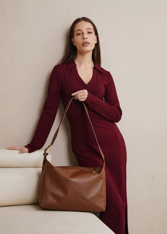 Mala de couro Julia + 1 bolsa grátis