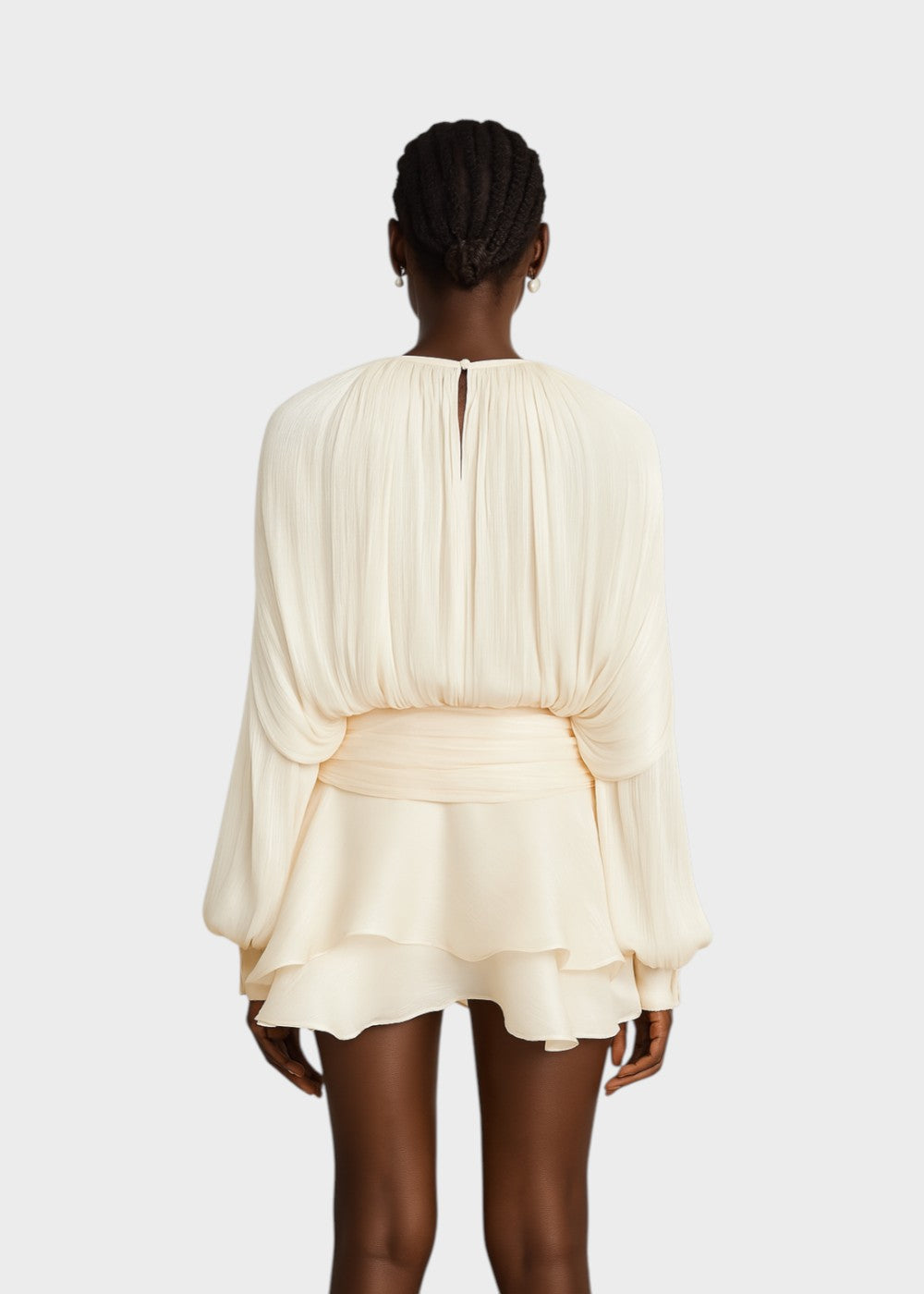 Vestido curto plissado