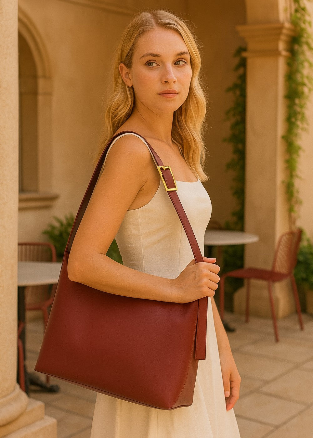 Mala de couro Julia + 1 bolsa grátis