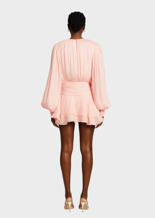 Vestido curto plissado