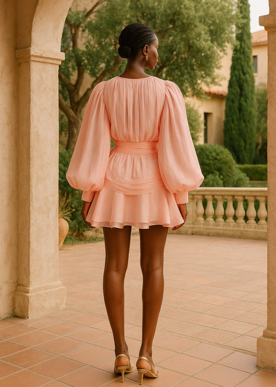 Vestido curto plissado